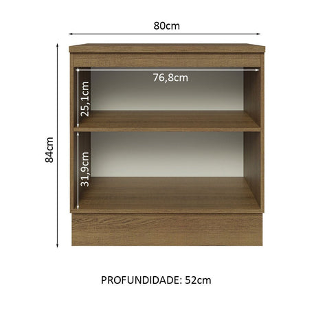 Mueble Inferior de Cocina Glamy Marron y Negro 80x84cm sin Mesón y sin Pozuelo - MUEBLES INFERIORES DE COCINA | Bylmo