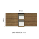 Mueble Superior de Cocina Glamy Marron 150x66cm con Seis Entrepaños y con Dos Puertas - MUEBLES SUPERIORES DE COCINA | Bylmo