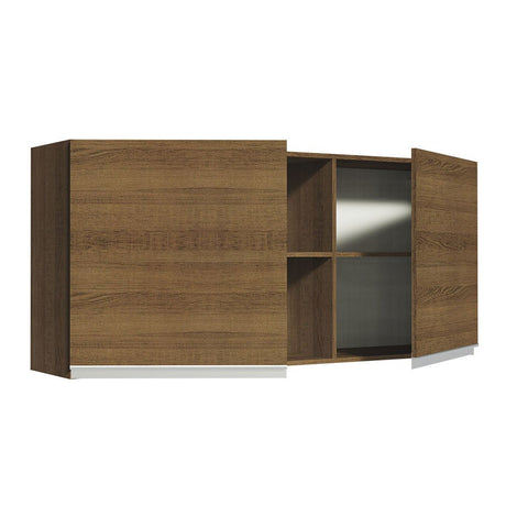 Mueble Superior de Cocina Glamy Marron 150x66cm con Seis Entrepaños y con Dos Puertas - MUEBLES SUPERIORES DE COCINA | Bylmo