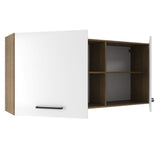 Mueble Superior de Cocina Agata Marron y Blanco 150x66cm con Seis Entrepaños y con Dos Puertas - MUEBLES SUPERIORES DE COCINA | Bylmo