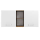 Mueble Superior de Cocina Agata Marron y Blanco 150x66cm con Seis Entrepaños y con Dos Puertas - MUEBLES SUPERIORES DE COCINA | Bylmo