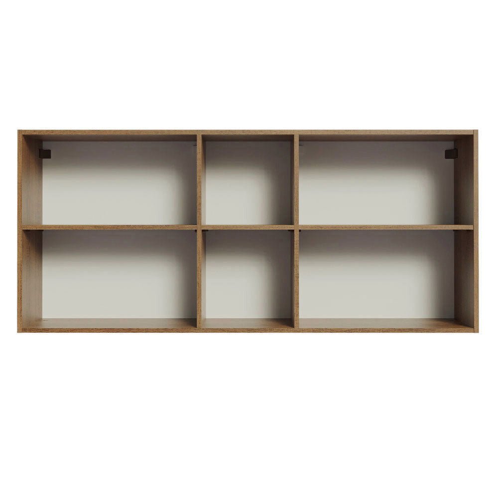 Mueble Superior de Cocina Agata Marron y Blanco 150x66cm con Seis Entrepaños y con Dos Puertas - MUEBLES SUPERIORES DE COCINA | Bylmo