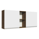 Mueble Superior de Cocina Glamy Marron y Blanco 150x66cm con Seis Entrepaños y con Dos Puertas - MUEBLES SUPERIORES DE COCINA | Bylmo