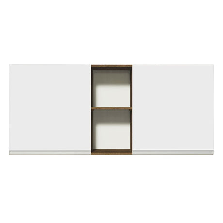Mueble Superior de Cocina Glamy Marron y Blanco 150x66cm con Seis Entrepaños y con Dos Puertas - MUEBLES SUPERIORES DE COCINA | Bylmo