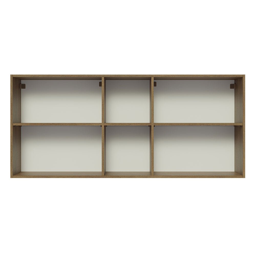 Mueble Superior de Cocina Glamy Marron y Blanco 150x66cm con Seis Entrepaños y con Dos Puertas - MUEBLES SUPERIORES DE COCINA | Bylmo