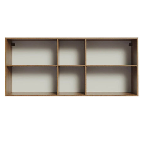 Mueble Superior de Cocina Agata Marron y Crema 150x66cm con Seis Entrepaños y con Dos Puertas - MUEBLES SUPERIORES DE COCINA | Bylmo