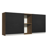 Mueble Superior de Cocina Glamy Marron y Negro 150x66cm con Seis Entrepaños y con Dos Puertas - MUEBLES SUPERIORES DE COCINA | Bylmo