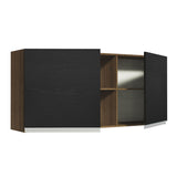 Mueble Superior de Cocina Glamy Marron y Negro 150x66cm con Seis Entrepaños y con Dos Puertas - MUEBLES SUPERIORES DE COCINA | Bylmo