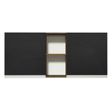 Mueble Superior de Cocina Glamy Marron y Negro 150x66cm con Seis Entrepaños y con Dos Puertas - MUEBLES SUPERIORES DE COCINA | Bylmo
