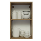 Mueble Superior de Cocina Glamy Marron y Negro 40x66cm con Dos Entrepaños y con Una Puerta - MUEBLES SUPERIORES DE COCINA | Bylmo