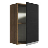 Mueble Superior de Cocina Glamy Marron y Negro 40x66cm con Dos Entrepaños y con Una Puerta - MUEBLES SUPERIORES DE COCINA | Bylmo