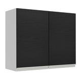 Mueble Superior de Cocina Glamy Blanco y Negro 80x66cm con Dos Entrepaños y con Dos Puertas - MUEBLES SUPERIORES DE COCINA | Bylmo