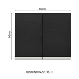 Mueble Superior de Cocina Glamy Marron y Negro 80x66cm con Dos Entrepaños y con Dos Puertas - MUEBLES SUPERIORES DE COCINA | Bylmo