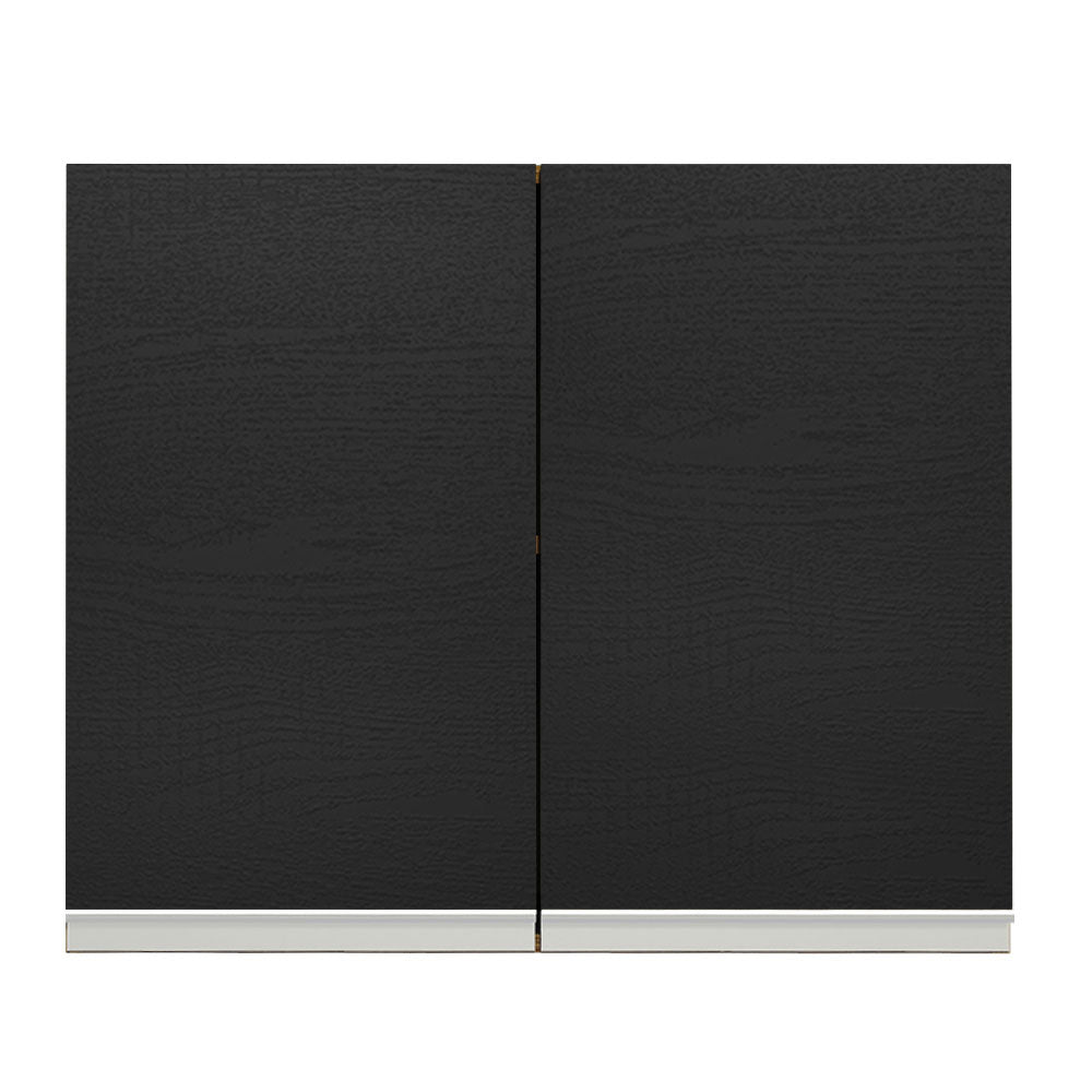 Mueble Superior de Cocina Glamy Marron y Negro 80x66cm con Dos Entrepaños y con Dos Puertas - MUEBLES SUPERIORES DE COCINA | Bylmo