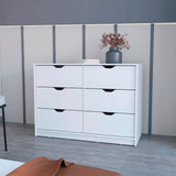 Cómoda Basilea Blanco 10.71x77.6cm de Tres Hileras con Cuatro Cajones - CAJONERAS Y COMODAS | Bylmo