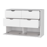 Cómoda Basilea Blanco 10.71x77.6cm de Tres Hileras con Cuatro Cajones - CAJONERAS Y COMODAS | Bylmo