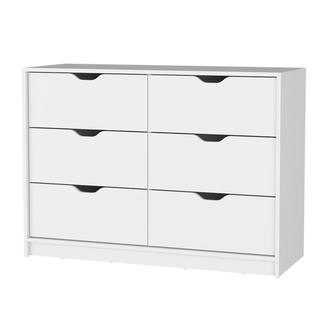 Cómoda Basilea Blanco 10.71x77.6cm de Tres Hileras con Cuatro Cajones - CAJONERAS Y COMODAS | Bylmo