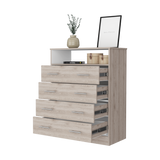 Cómoda Peru Blanco y Ceniza 84x109.6cm de Cuartro Hileras con Cuatro Cajones - CAJONERAS Y COMODAS | Bylmo