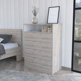 Cómoda Peru Blanco y Ceniza 84x109.6cm de Cuartro Hileras con Cuatro Cajones - CAJONERAS Y COMODAS | Bylmo