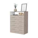 Cómoda Peru Blanco y Ceniza 84x109.6cm de Cuartro Hileras con Cuatro Cajones - CAJONERAS Y COMODAS | Bylmo