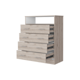 Cómoda Peru Blanco y Ceniza 84x109.6cm de Cuartro Hileras con Cuatro Cajones - CAJONERAS Y COMODAS | Bylmo