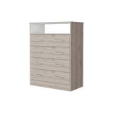 Cómoda Peru Blanco y Ceniza 84x109.6cm de Cuartro Hileras con Cuatro Cajones - CAJONERAS Y COMODAS | Bylmo