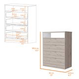 Cómoda Peru Blanco y Ceniza 84x109.6cm de Cuartro Hileras con Cuatro Cajones - CAJONERAS Y COMODAS | Bylmo