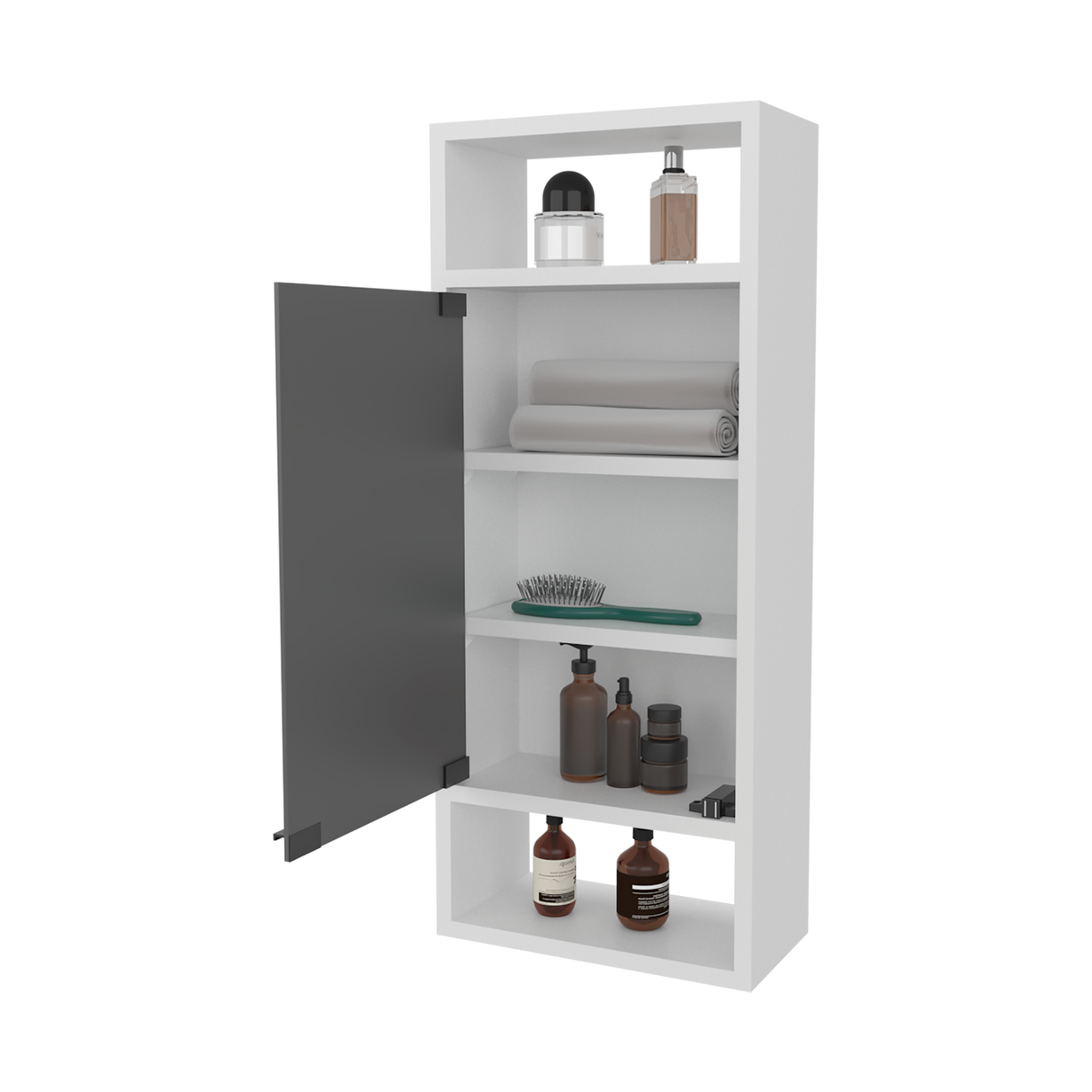 Gabinete de Baño Uros Blanco 30x71.9cm con Espejo y con Cinco Entrepaños - GABINETES DE BANHO | Bylmo