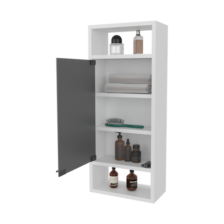 Gabinete de Baño Uros Blanco 30x71.9cm con Espejo y con Cinco Entrepaños - GABINETES DE BANHO | Bylmo