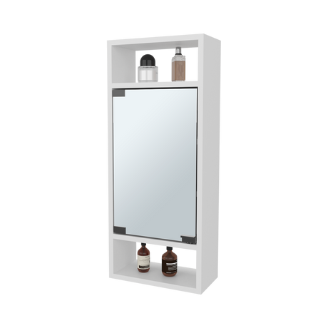 Gabinete de Baño Uros Blanco 30x71.9cm con Espejo y con Cinco Entrepaños - GABINETES DE BANHO | Bylmo