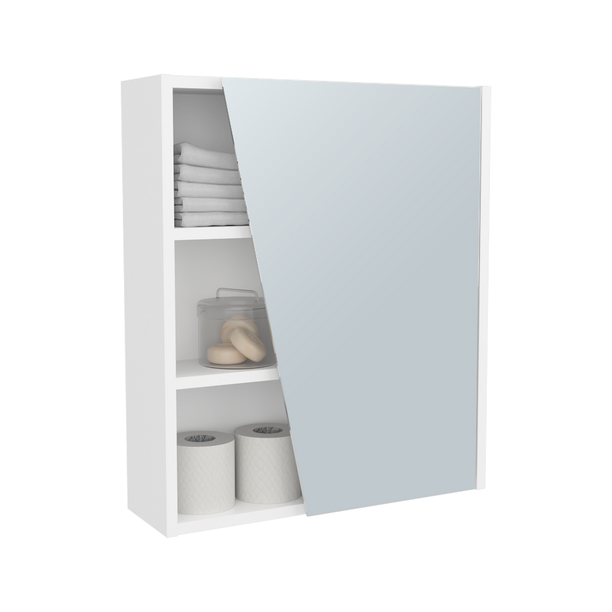 Gabinete de Baño Quintana Blanco 50x59.1cm con Espejo y con Cinco Entrepaños - GABINETES DE BANHO | Bylmo