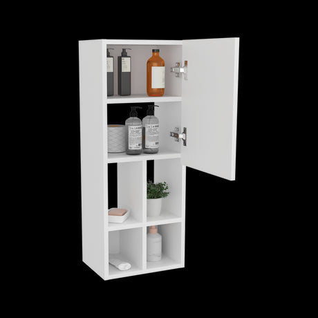 Gabinete de Baño Niwot Blanco 31x80.1cm sin Espejo y con Seis Entrepaños - GABINETES DE BANHO | Bylmo