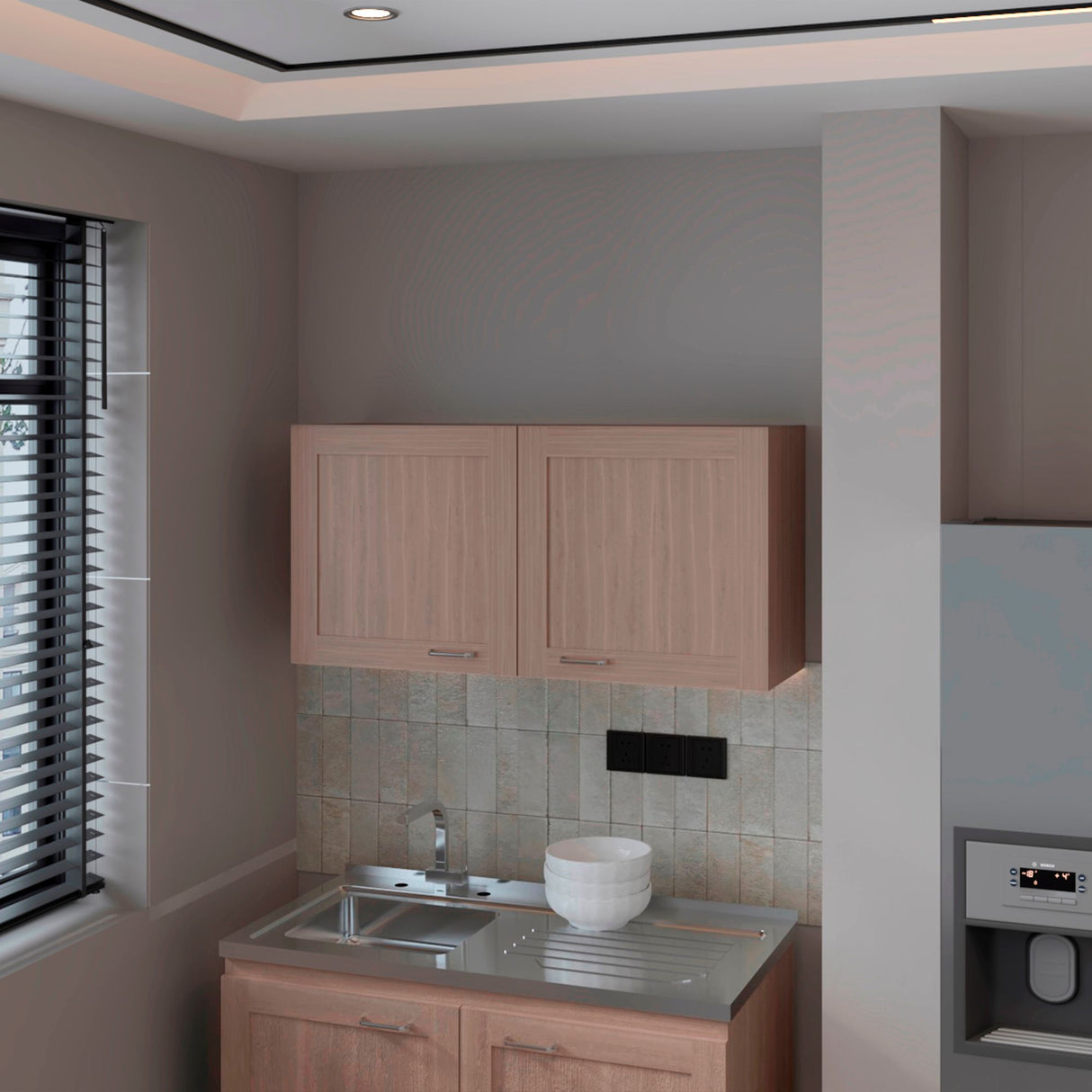 Gabinete de Cocina Zurich Bardolino 100x49cm sin Entrepaños con Dos Puertas - MUEBLES SUPERIORES DE COCINA | Bylmo