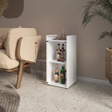 Mini Bar Theba Blanco 38.1x81.3cm sin Cajones y con Tres Comparrtimientos - BARES | Bylmo