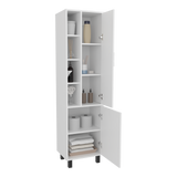 Alacena Staton Blanco 45.5x173cm sin Cajones y con Dos Puertas - ALACENAS Y MUEBLES MICROONDAS | Bylmo