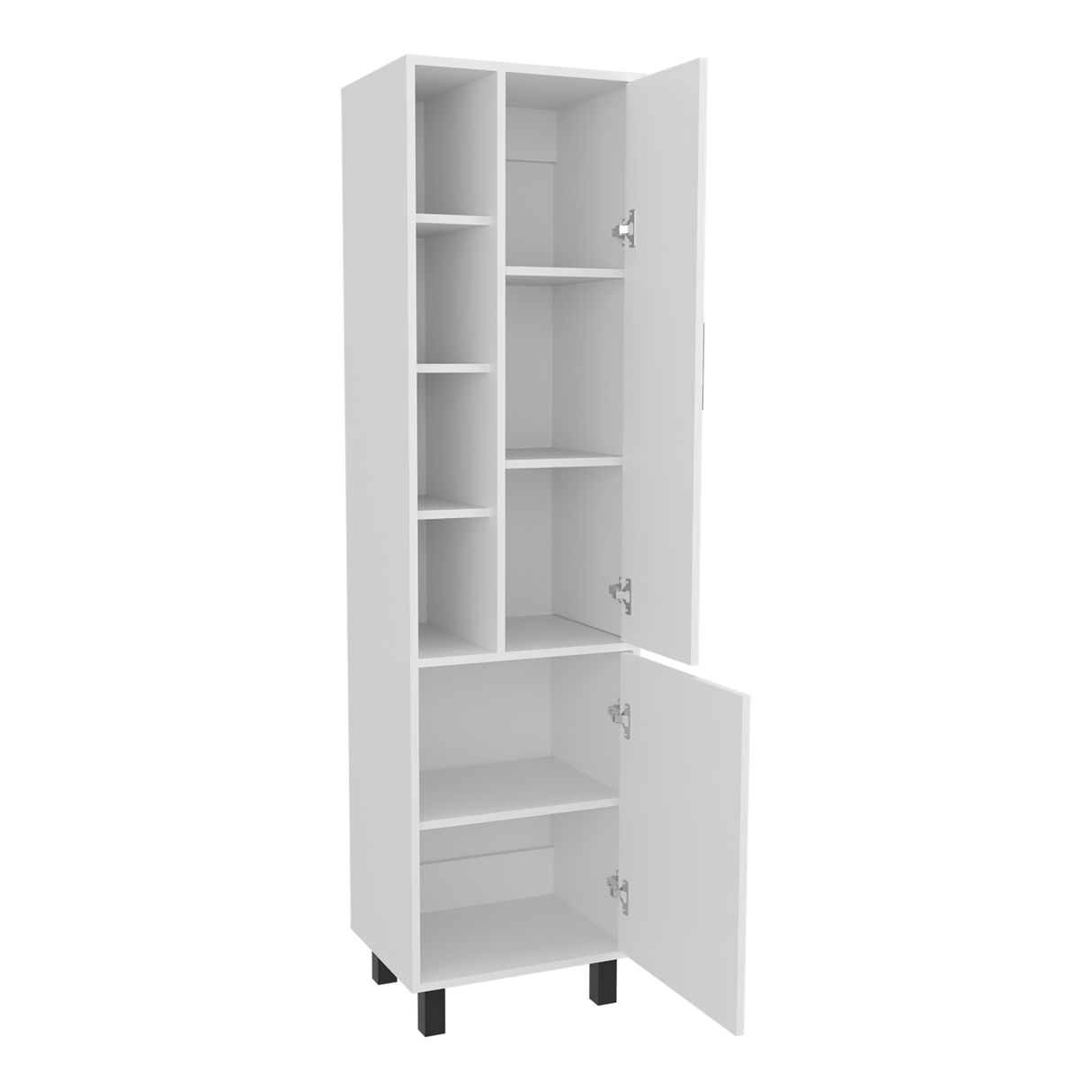 Alacena Staton Blanco 45.5x173cm sin Cajones y con Dos Puertas - ALACENAS Y MUEBLES MICROONDAS | Bylmo