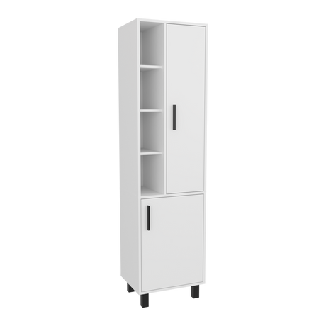 Alacena Staton Blanco 45.5x173cm sin Cajones y con Dos Puertas - ALACENAS Y MUEBLES MICROONDAS | Bylmo