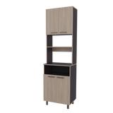 Alacena Otomo Wengue y Bardolino 60x204cm sin Cajones y con Cuatro Puertas - ALACENAS Y MUEBLES MICROONDAS | Bylmo