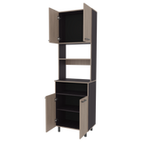 Alacena Otomo Wengue y Bardolino 60x204cm sin Cajones y con Cuatro Puertas - ALACENAS Y MUEBLES MICROONDAS | Bylmo