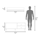 Mesa para TV Bryce Blanco 140x53cm Pata TV Hasta 60 Pulgadas con Tres Compartimientos - MUEBLES DE TV | Bylmo