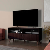 Rack de TV Patrick Wengue 139x59cm Pata TV Hasta 60 Pulgadas con Cuatro Compartimientos - MUEBLES DE TV | Bylmo