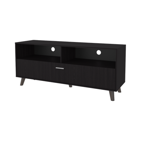 Rack de TV Patrick Wengue 139x59cm Pata TV Hasta 60 Pulgadas con Cuatro Compartimientos - MUEBLES DE TV | Bylmo