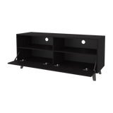 Rack de TV Patrick Wengue 139x59cm Pata TV Hasta 60 Pulgadas con Cuatro Compartimientos - MUEBLES DE TV | Bylmo