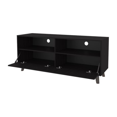 Rack de TV Patrick Wengue 139x59cm Pata TV Hasta 60 Pulgadas con Cuatro Compartimientos - MUEBLES DE TV | Bylmo