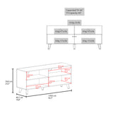Rack de TV Patrick Wengue 139x59cm Pata TV Hasta 60 Pulgadas con Cuatro Compartimientos - MUEBLES DE TV | Bylmo