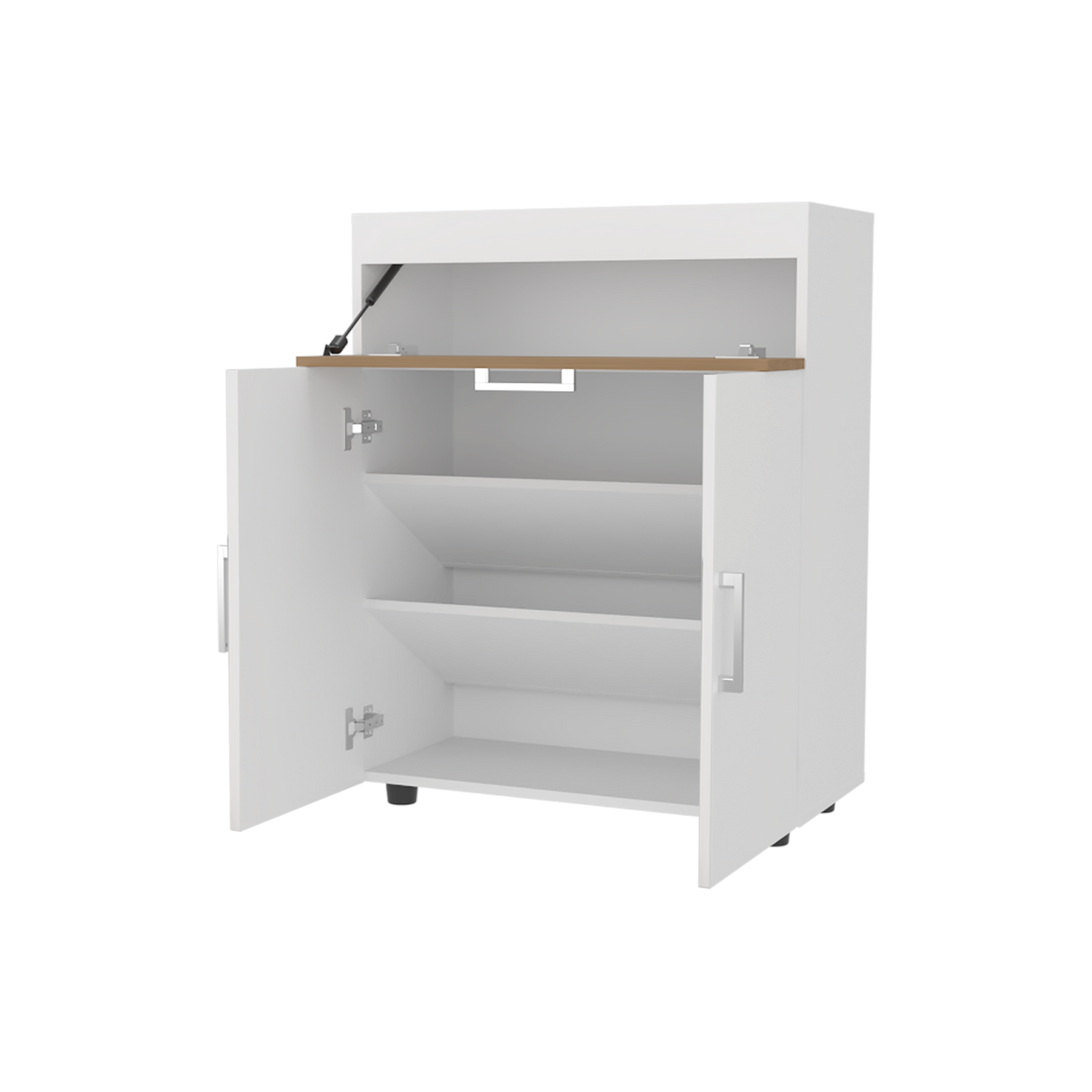 Zapatero Belton Blanco y Fresno 70.6x90cm de Cuatro Niveles Para Diez Pares - ZAPATEROS | Bylmo
