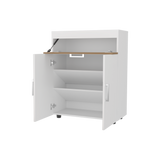 Zapatero Belton Blanco y Fresno 70.6x90cm de Cuatro Niveles Para Diez Pares - ZAPATEROS | Bylmo