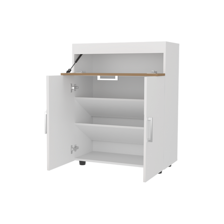 Zapatero Belton Blanco y Fresno 70.6x90cm de Cuatro Niveles Para Diez Pares - ZAPATEROS | Bylmo