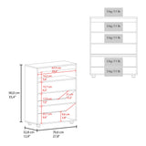Zapatero Belton Blanco y Fresno 70.6x90cm de Cuatro Niveles Para Diez Pares - ZAPATEROS | Bylmo