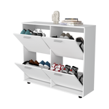 Zapatero Opal Blanco 110x96.5cm de Dos Niveles Para Dieciséis Pares - ZAPATEROS | Bylmo